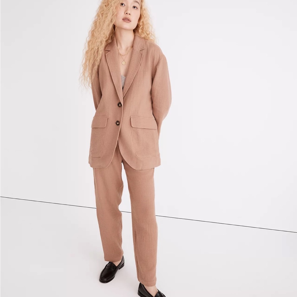 Madewell Cotton Linen Relaxed Larsen Blazer